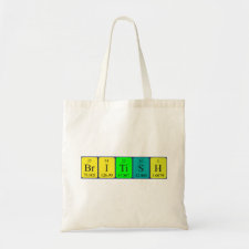 British periodic table patriotic tote bag