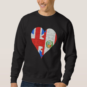 British Peruvian Flag Heart Sweatshirt