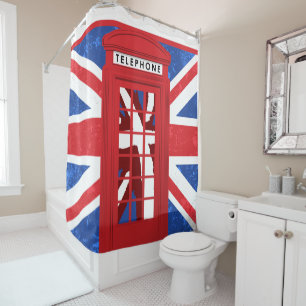 British Phone Booth Shower Curtain
