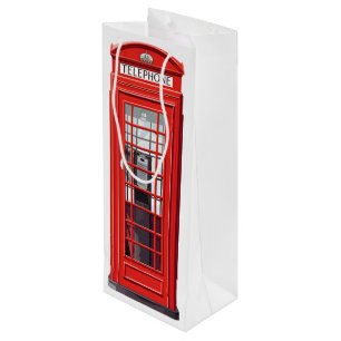 British Phone Booth Wine Gift Bag