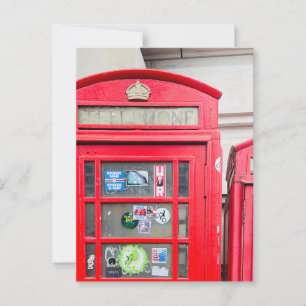 British Phone Box Postcard, London England  Postca Postcard