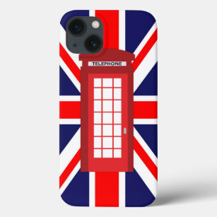 Vintage British Red Telephone Box Monogram Case-Mate iPhone Case