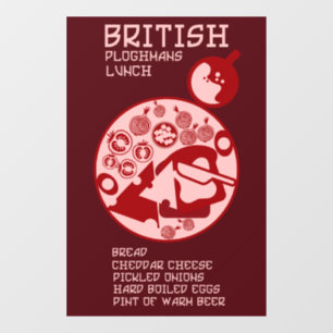 British Ploughman lunch Window Cling