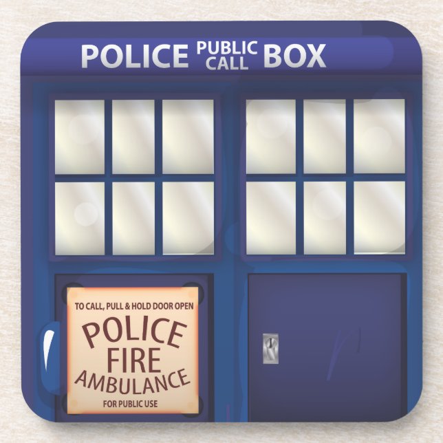 British Police Box Coaster (Front)