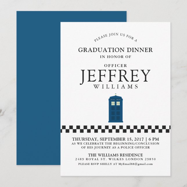 British Police Graduation Party | Announcement (Front/Back)