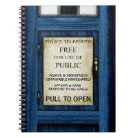 British Police Public Call Box Sign Notebook 2
