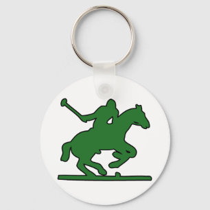 British Polo Sport Horse Player Silhouette Ponies Key Ring