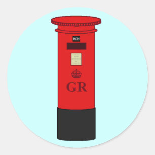 British Post Box Classic Round Sticker