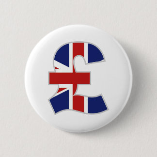 British Pound 6 Cm Round Badge