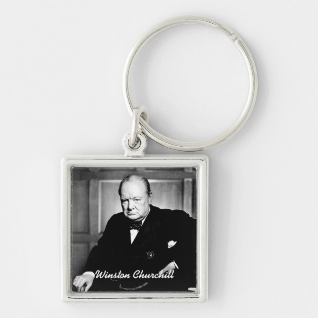 British Prime Minister Sir Winston Churchill Key Ring (Front)