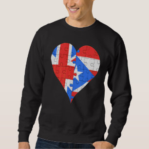 British Puerto Rican Flag Heart Sweatshirt