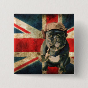 British Pug 15 Cm Square Badge
