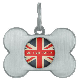 British Puppy Posh Union Jack Pet ID Tag