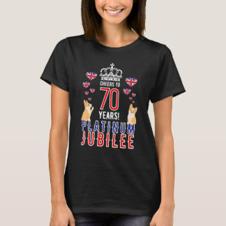 British Queen Platinum Jubilee 70 Years Welsh Corg T-Shirt