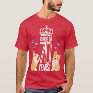 British Queen Platinum Jubilee 70 Years Welsh Corg T-Shirt