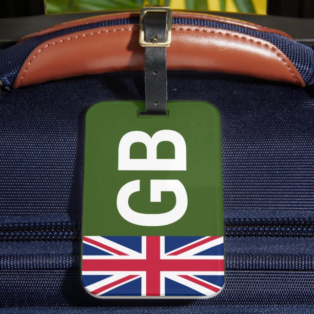 British Racing Green Luggage Tag (Front Insitu 2)