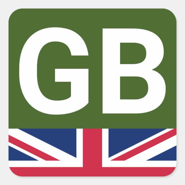 British Racing Green Square Sticker (Front)