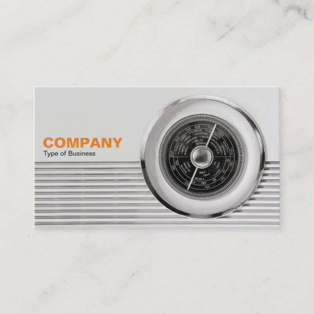 British Radio Dial - Warm Toned Black and White Business Card (Front)