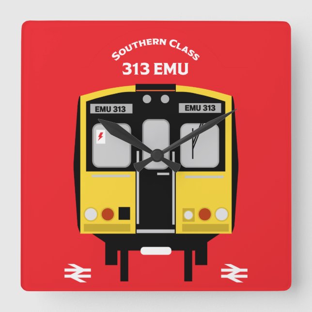 British Rail Train Enthusiast Square Wall Clock (Front)
