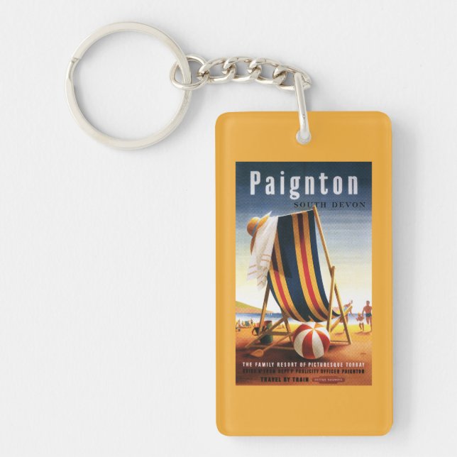 British Railways Beach Chair and Ball Poster Key Ring (Front)