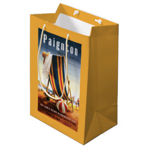 British Railways Beach Chair and Ball Poster Medium Gift Bag