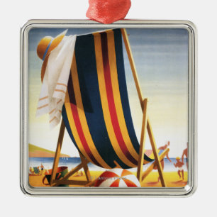 British Railways Beach Chair and Ball Poster Metal Tree Decoration