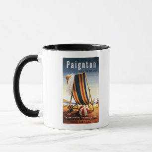 British Railways Beach Chair and Ball Poster Mug