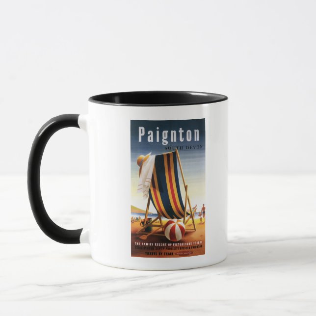 British Railways Beach Chair and Ball Poster Mug (Left)