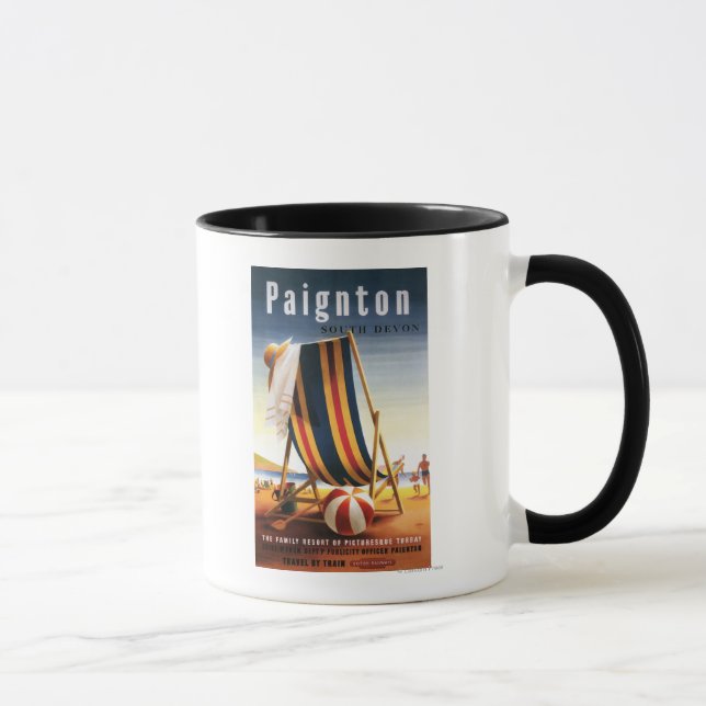 British Railways Beach Chair and Ball Poster Mug (Right)