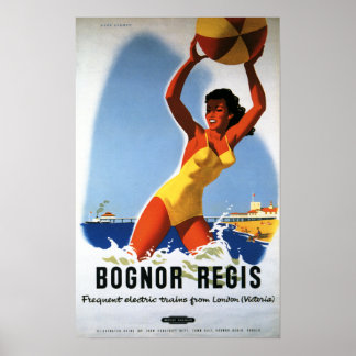 British Railways Girl and Beachball Poster
