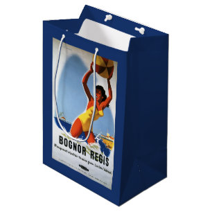 British Railways Girl and Beachball Poster Medium Gift Bag