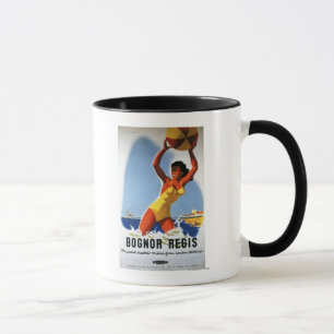 British Railways Girl and Beachball Poster Mug