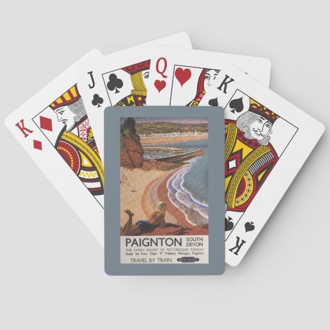 British Railways Girl Looking over a Cliff Playing Cards (Back)