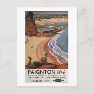 British Railways Girl Looking over a Cliff Postcard