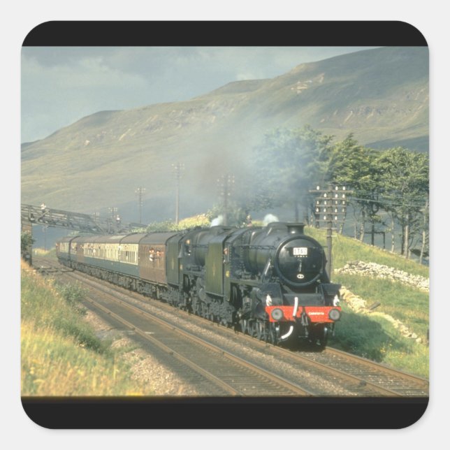British Railway's last steam-hauled_Steam Trains Square Sticker (Front)