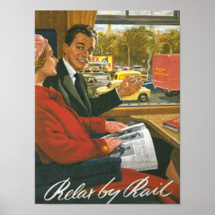 British Railways Relax by Rail Poster