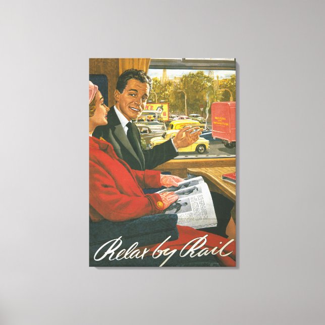 British Railways Relax by Rail Poster Canvas Print (Front)