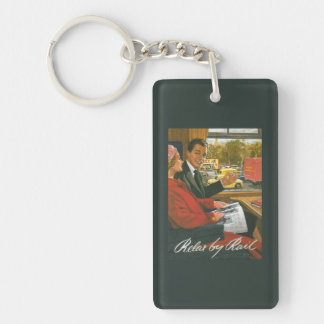 British Railways Relax by Rail Poster Key Ring