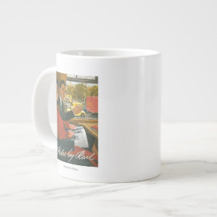 British Railways Relax by Rail Poster Large Coffee Mug