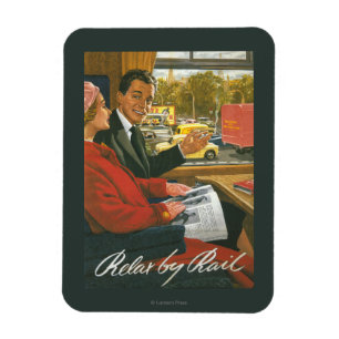 British Railways Relax by Rail Poster Magnet