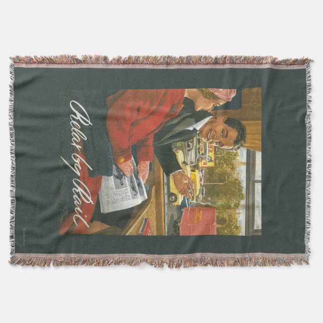 British Railways Relax by Rail Poster Throw Blanket (Front)
