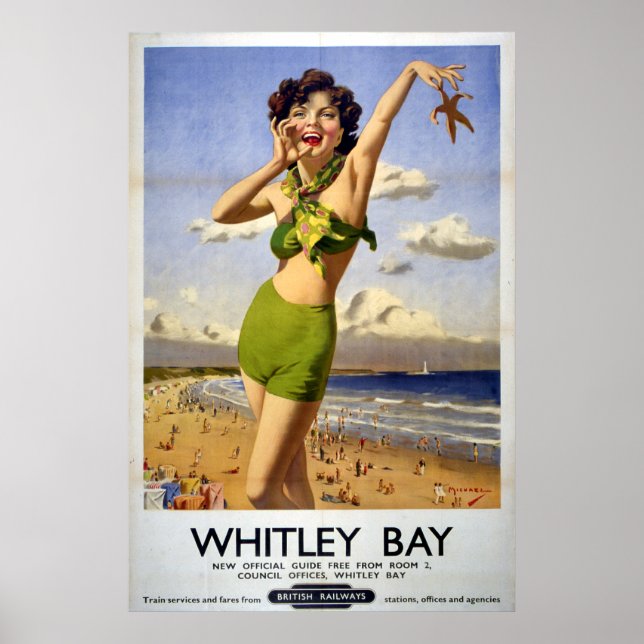 British Railways Whitley Bay 1949 Poster (Front)
