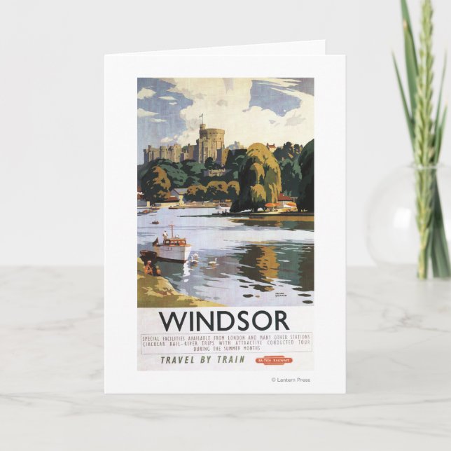 British Railways Windsor Castle Thames Poster Card (Front)