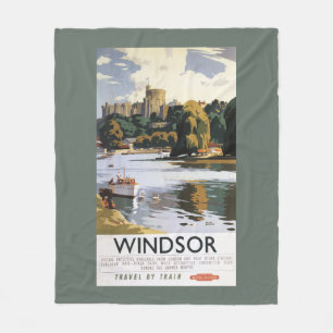 British Railways Windsor Castle Thames Poster Fleece Blanket