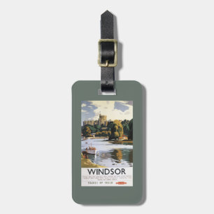 British Railways Windsor Castle Thames Poster Luggage Tag