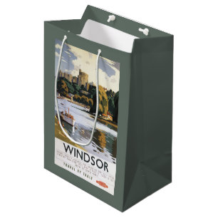 British Railways Windsor Castle Thames Poster Medium Gift Bag