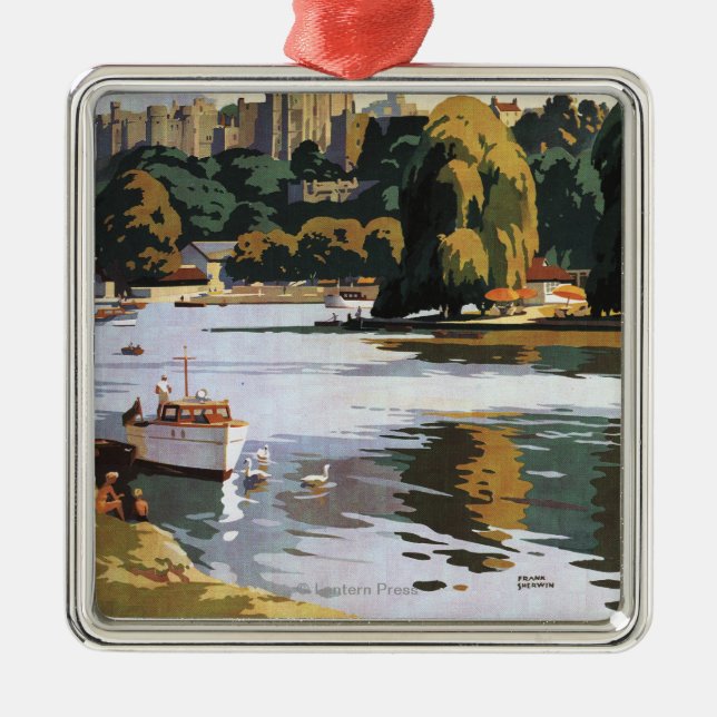 British Railways Windsor Castle Thames Poster Metal Tree Decoration (Front)
