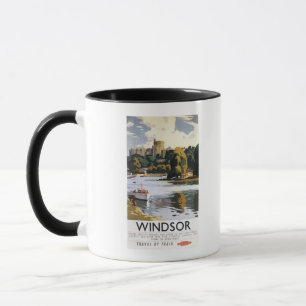 British Railways Windsor Castle Thames Poster Mug