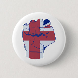 British Raised Fist 6 Cm Round Badge