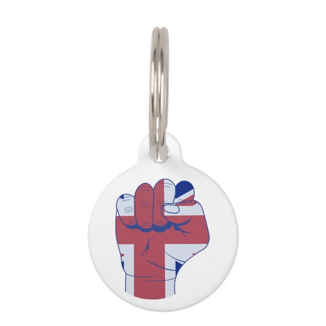 British Raised Fist Pet Tag (Front)